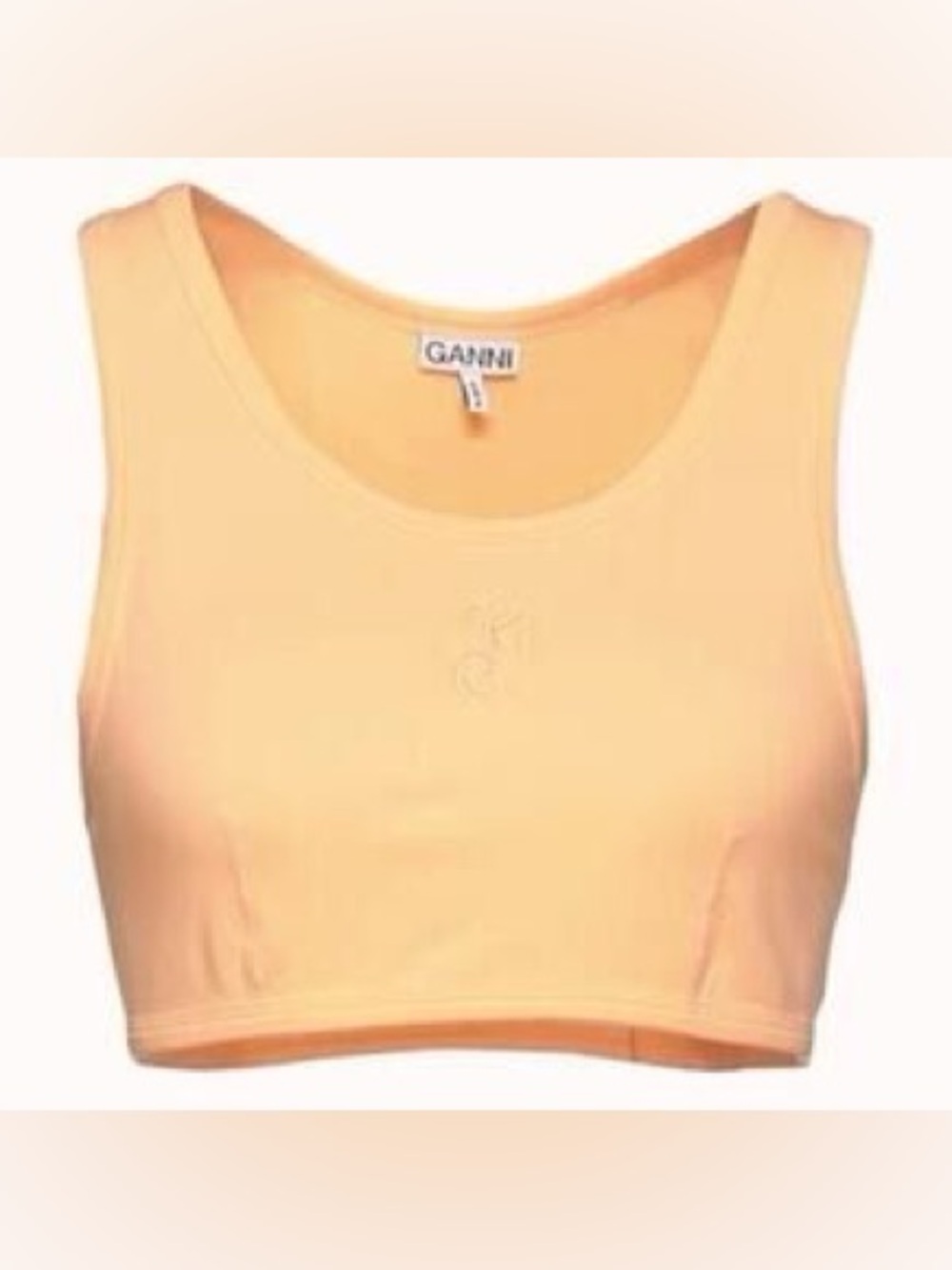 Ganni Pale Yellow Cropped Tank Top